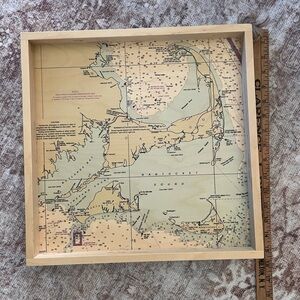 Handmade Framed Cape Cod Nautical Map Wall Art/Tray